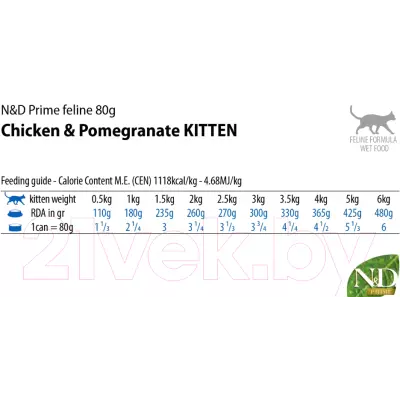 Влажный корм для кошек Farmina Cat Prime Chicken & Pomegranate Kitten 80, г